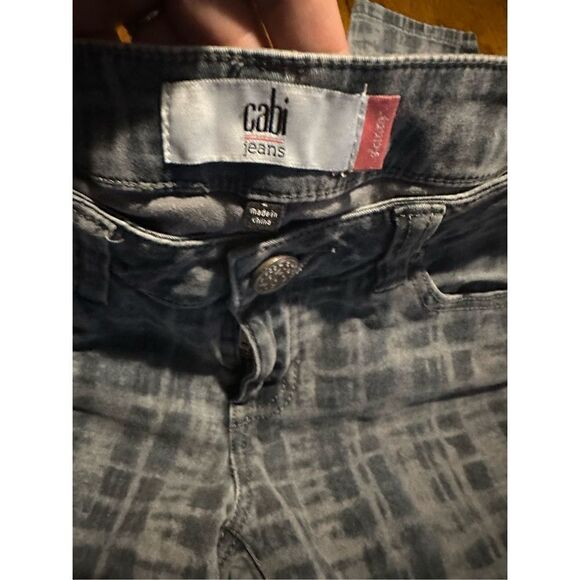 Cabi womens stretch gray plaid skinny jeans style 3047 Low Rise Size 2 GUC - Picture 4 of 9